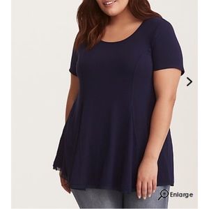 Torrid NAVY Short Sleeve Tunic
